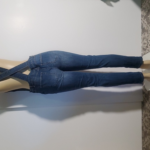 I&M Jeans Denim Distressed Mid Rise Overalls Size L - Picture 6 of 14